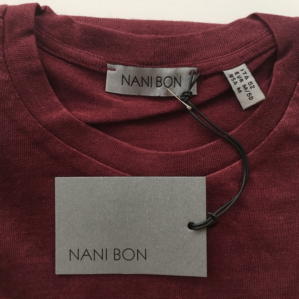 New Nani bon t-shirt m with pocket nwt short sleeves 100% ramie medium  pa0145 - Picture 3 of 5